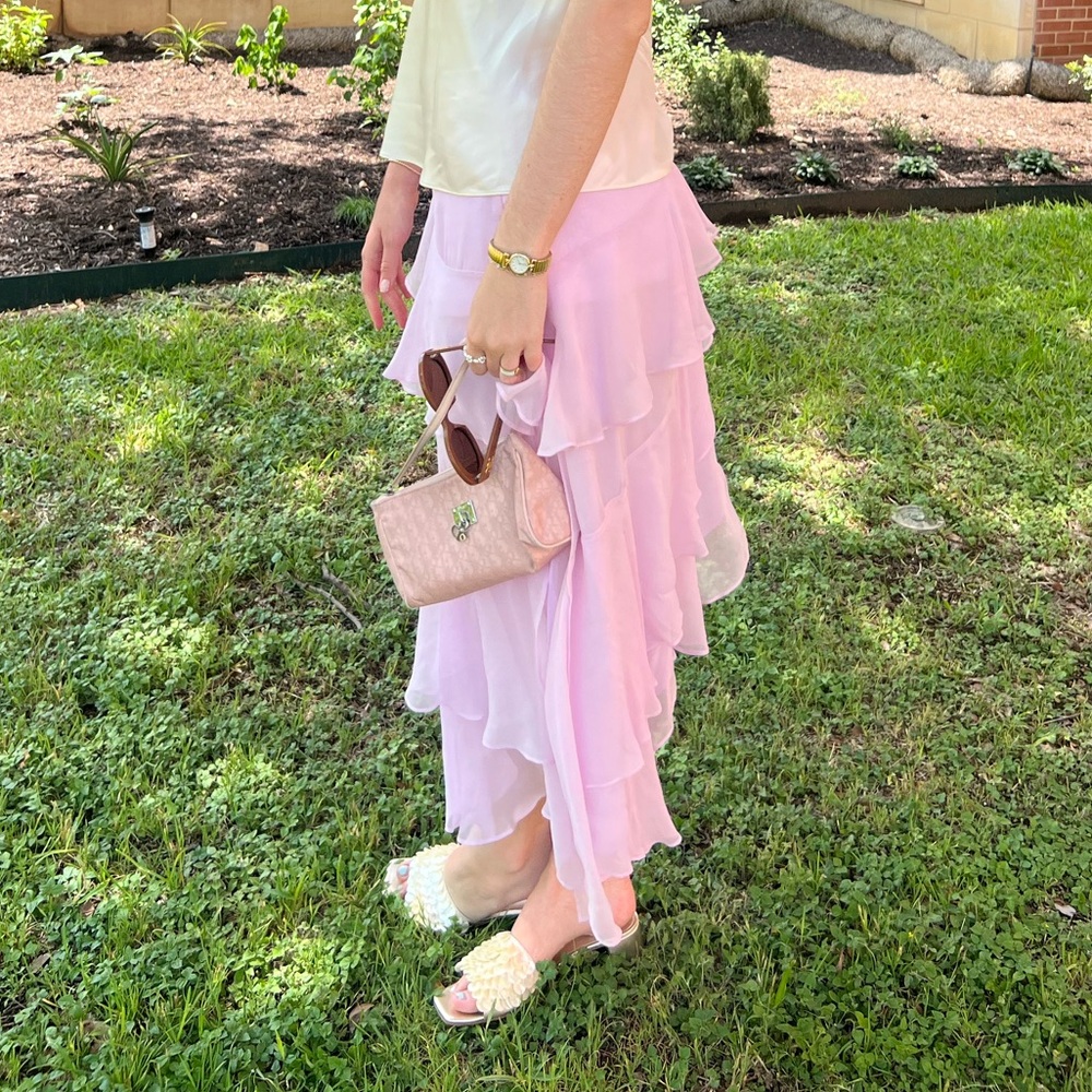 LoveShackFancy Soft Pink/purple Layered Maxi Skirt NWT